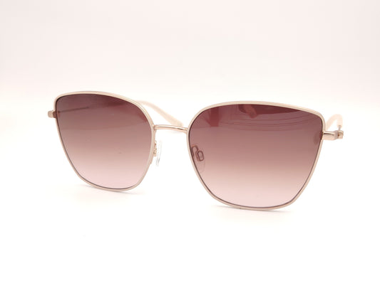 gafas de sol brendel 905057 80 3066 cuadradas ligeramente ojo de gato con montura metálica clara y lentes marrón degradado