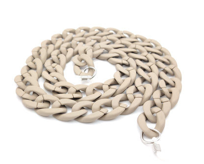 cadena para gafas de eslabones grandes en beige mate