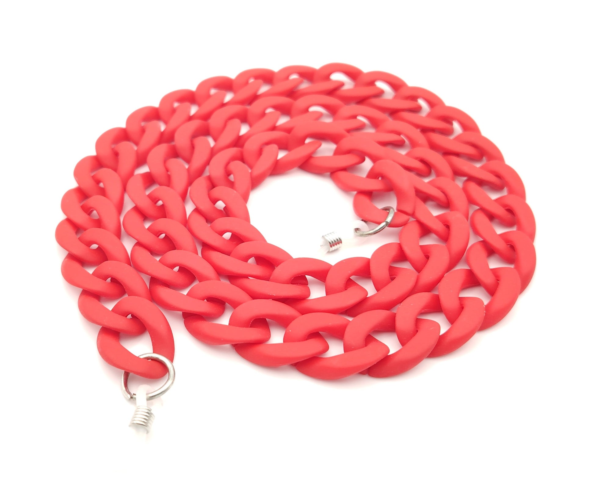 cadena para gafas de eslabones grandes en rojo mate