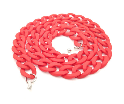 cadena para gafas de eslabones grandes en rojo mate