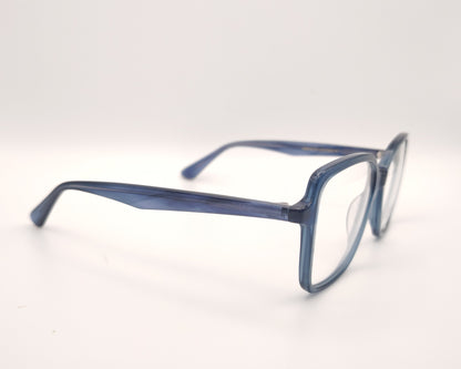 gafas graduadas cuadradas azul translúcido de pasta ligera