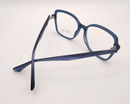 gafas graduadas cuadradas azul translúcido de pasta ligera