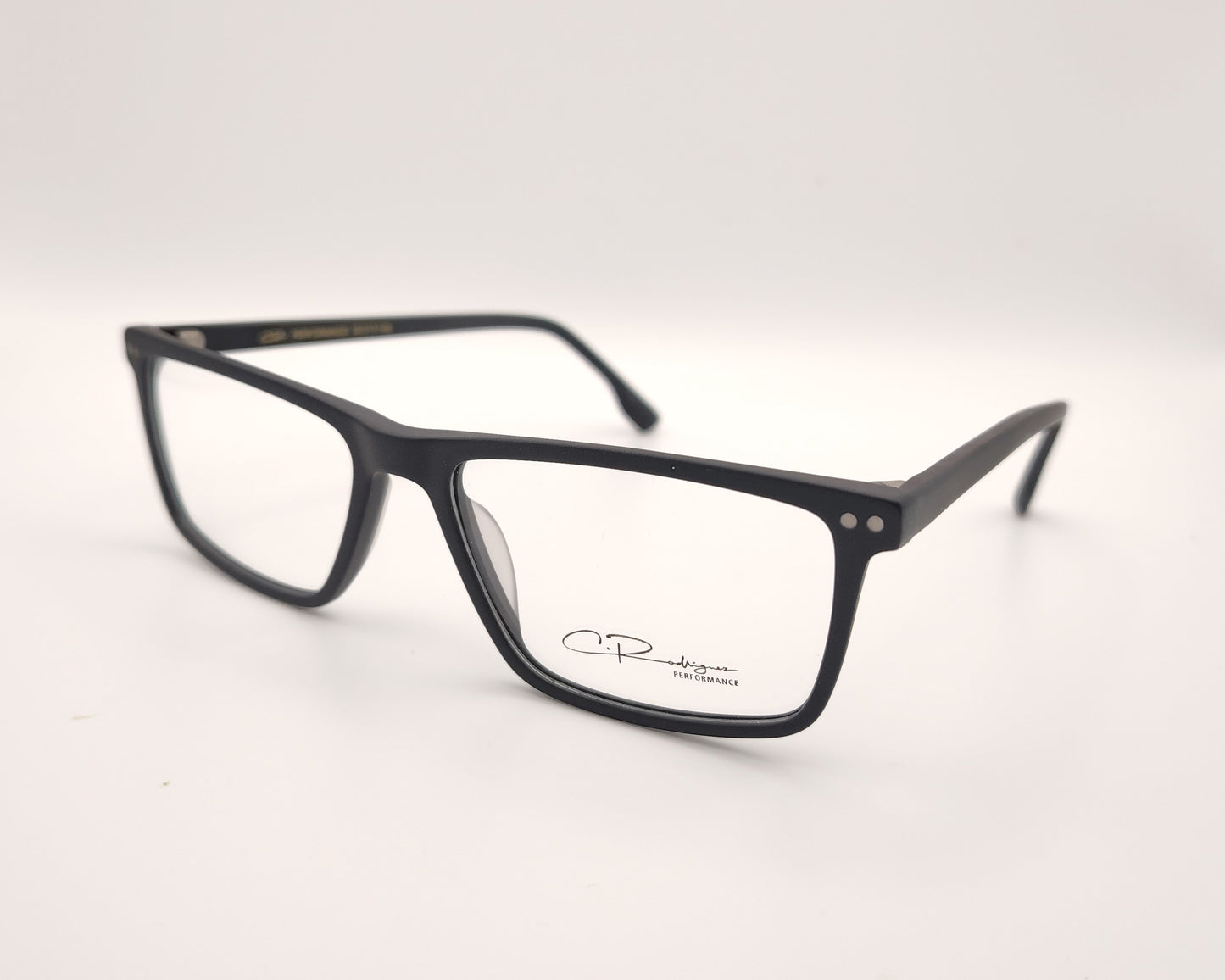 gafas graduadas rectangulares en negro mate ligeras de diseño moderno
