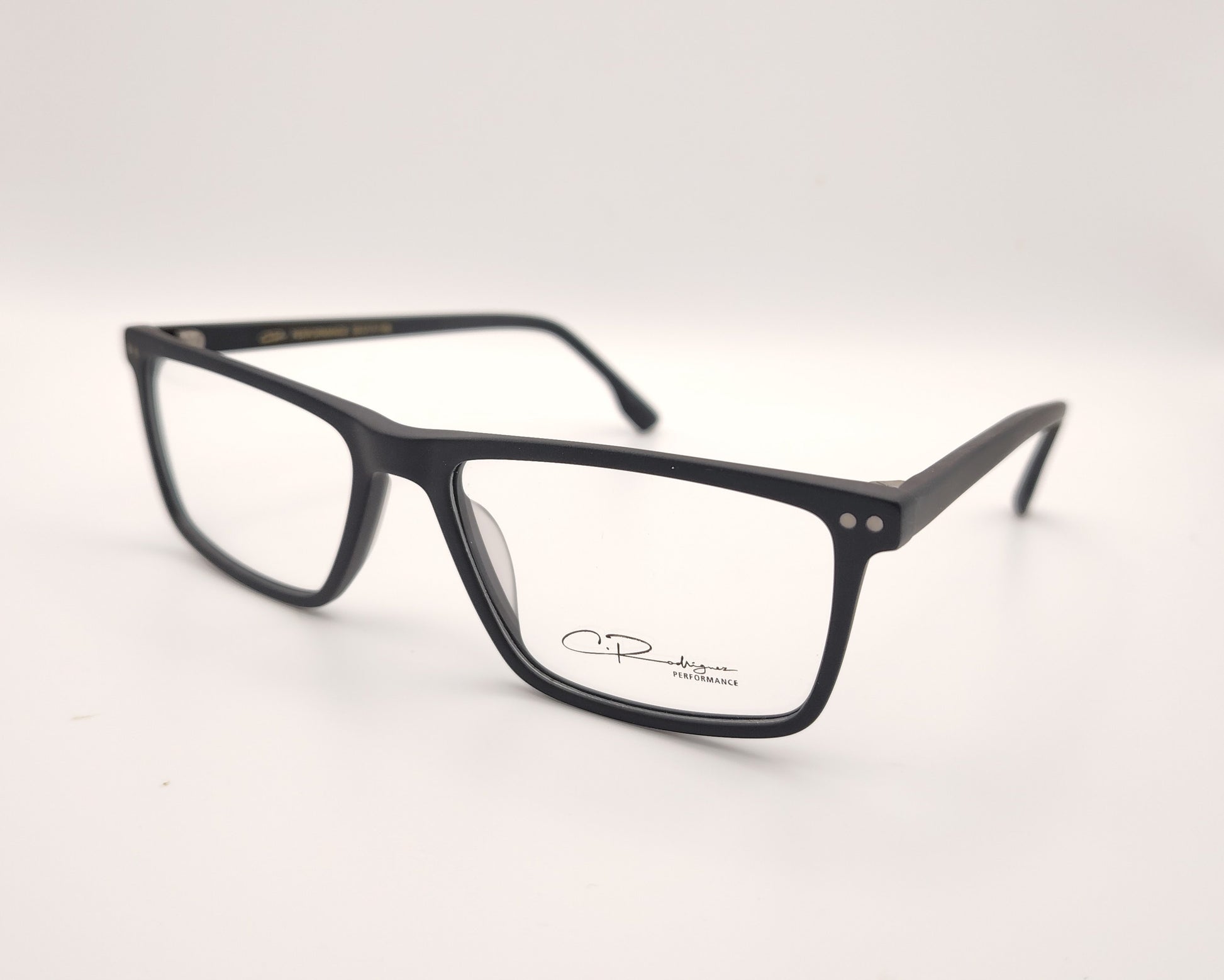 gafas graduadas rectangulares en negro mate ligeras de diseño moderno