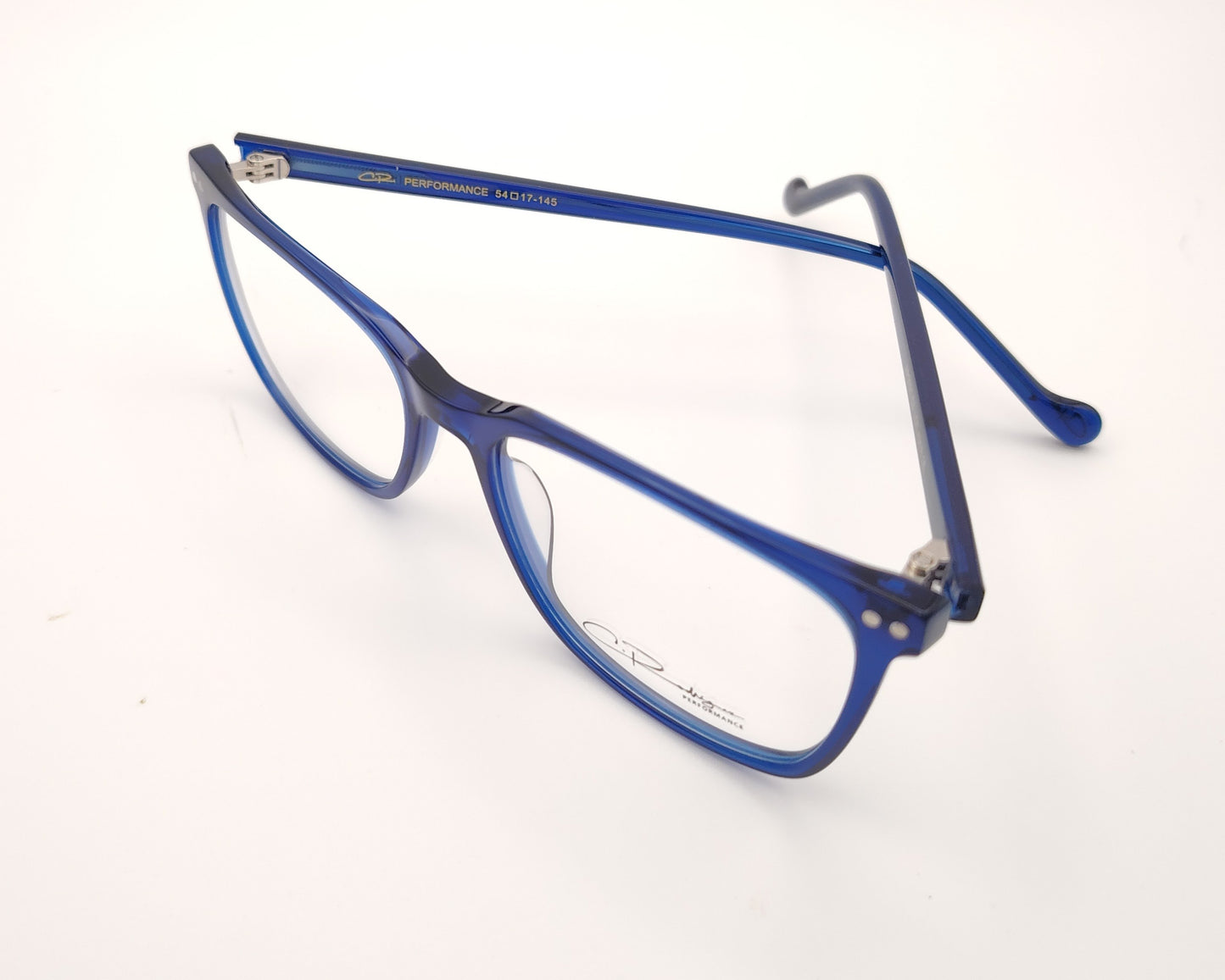 gafas graduadas rectangulares azul translúcido de pasta ligera