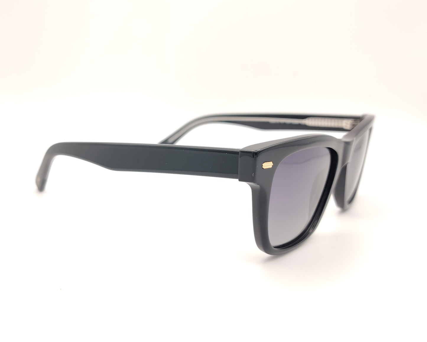 gafas de sol polarizadas negras rectangulares de pasta