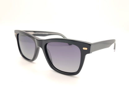gafas de sol polarizadas negras rectangulares de pasta