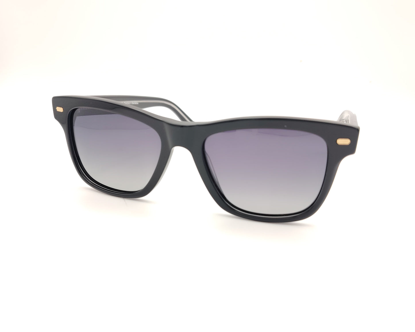 gafas de sol polarizadas negras rectangulares de pasta