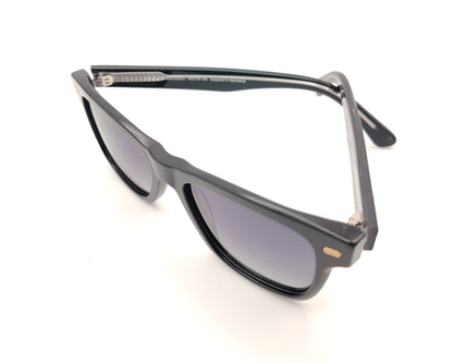 gafas de sol polarizadas negras rectangulares de pasta