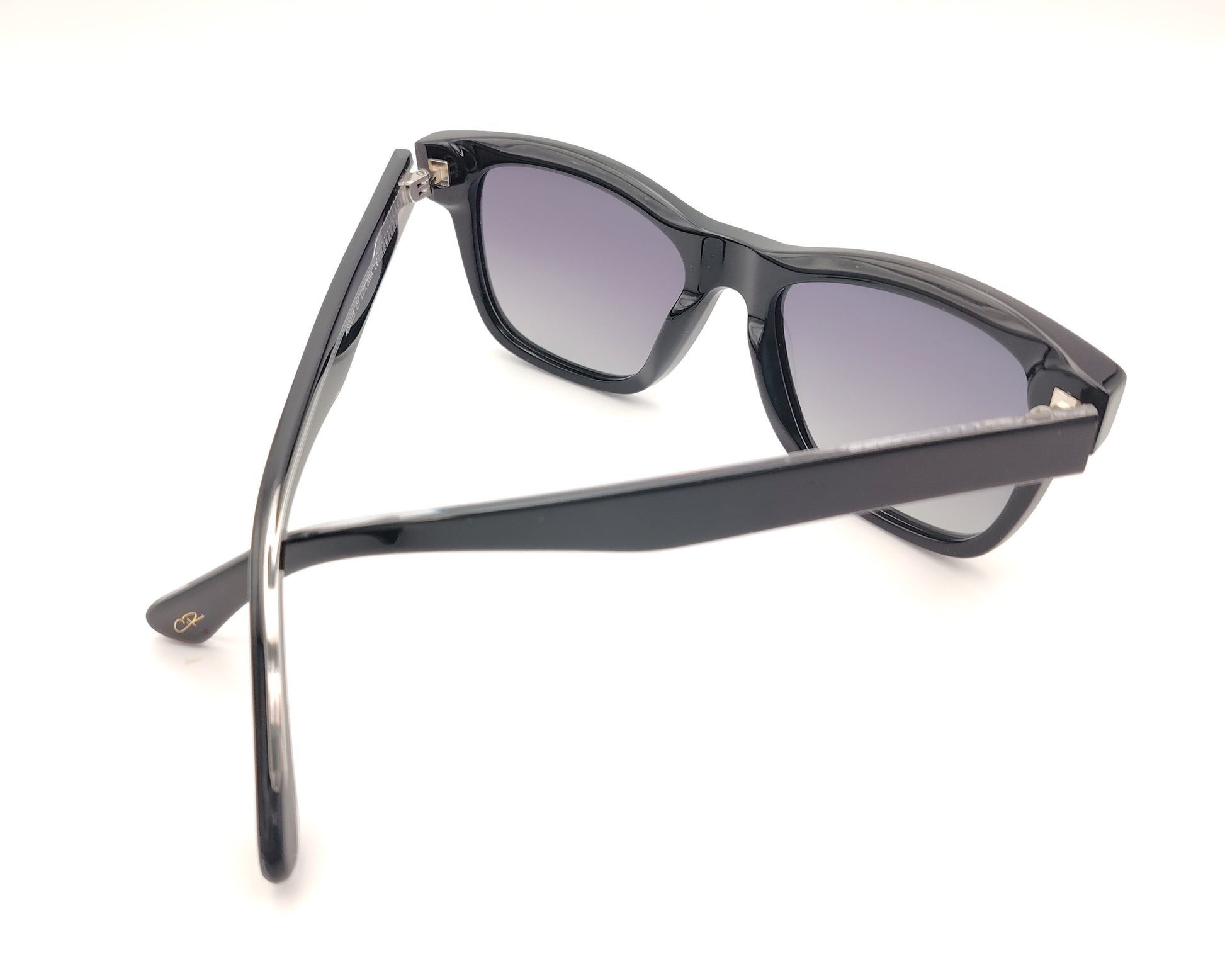 gafas de sol polarizadas negras rectangulares de pasta