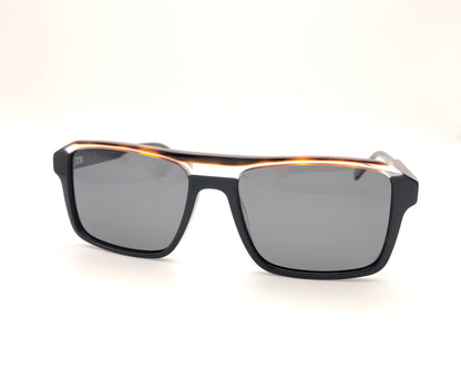 gafas de sol polarizadas negras cuadradas con detalle superior translúcido