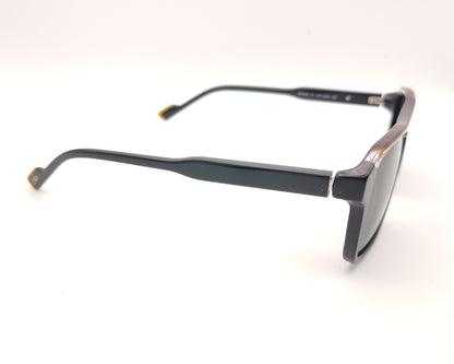 gafas de sol polarizadas negras cuadradas con detalle superior translúcido
