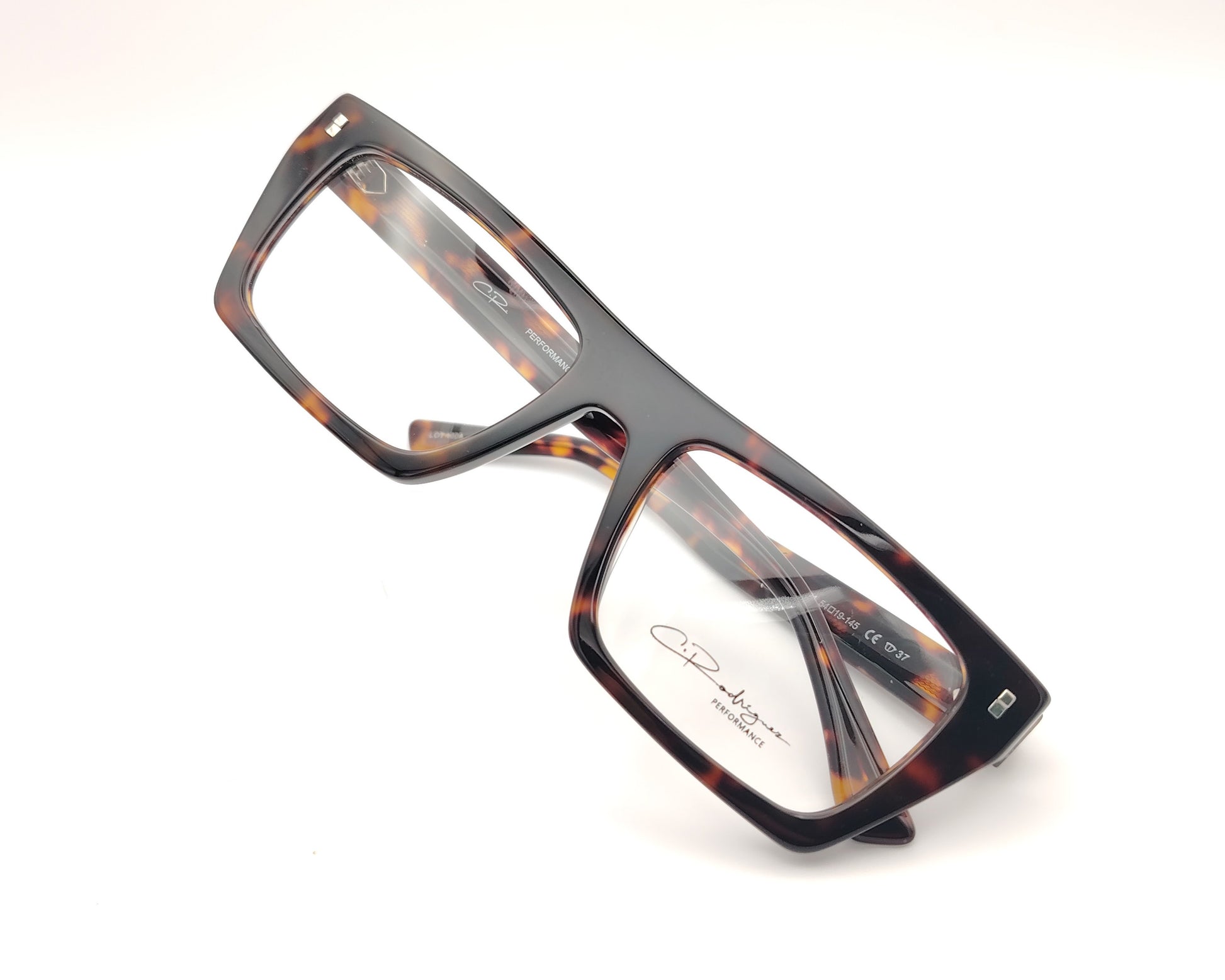 gafas graduadas rectangulares carey oscuro de pasta 