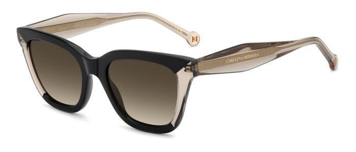 gafas de sol carolina herrera cat eye negras y nude translúcidas con lentes degradadas marrones