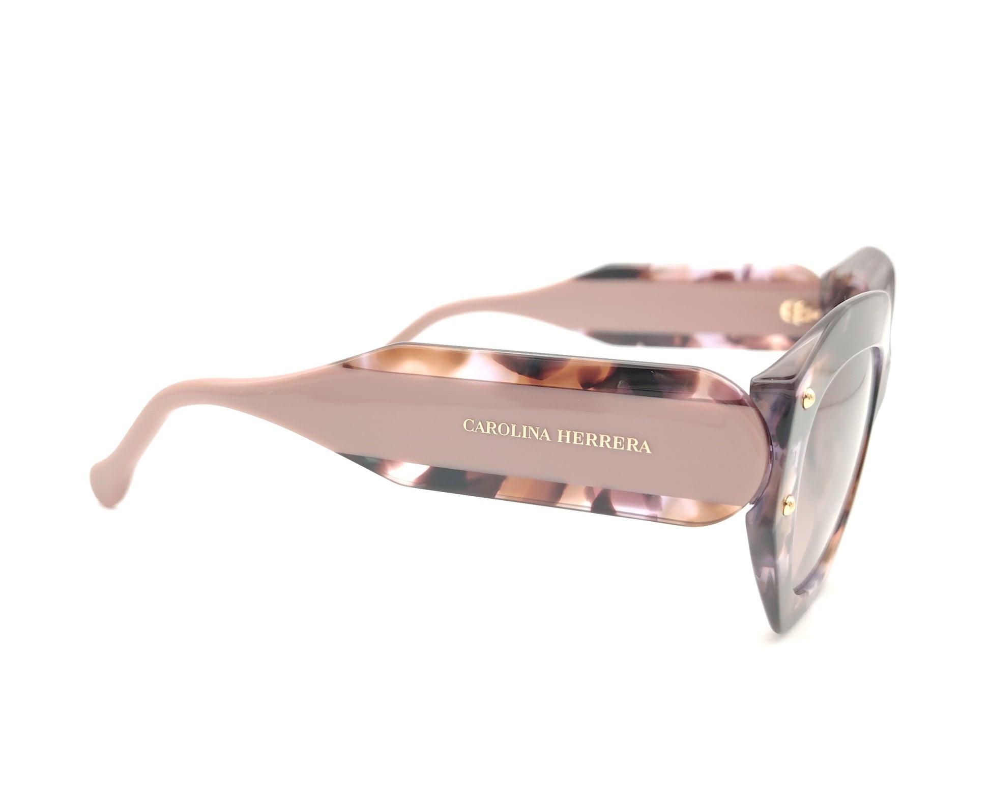 gafas de sol carolina herrera marmoladas en tonos rosa malva y carey con forma oversize