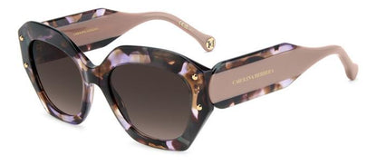 gafas de sol carolina herrera marmoladas en tonos rosa malva y carey con forma oversize