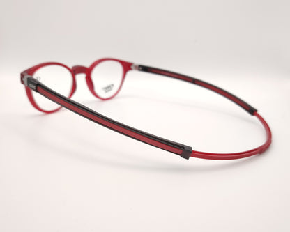 gafas de presbicia clic pantos en color rojo con cierre magnético frontal y forma pantos