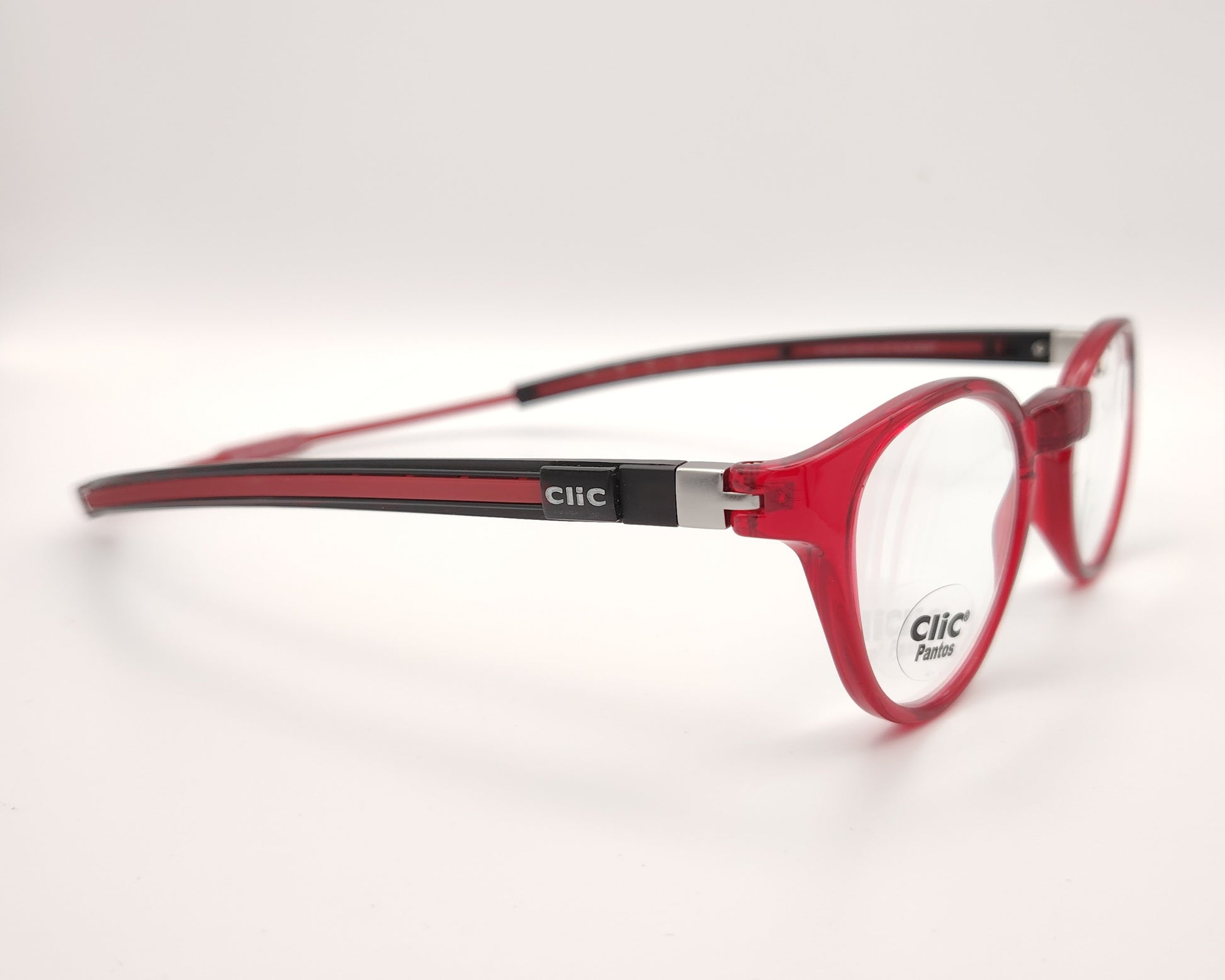 gafas de presbicia clic pantos en color rojo con cierre magnético frontal y forma pantos