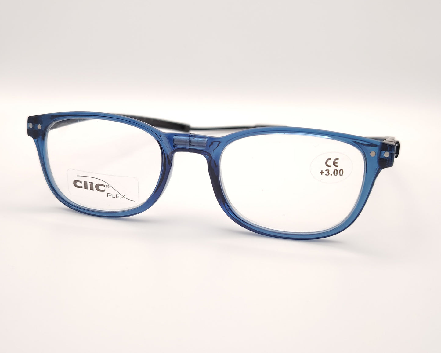 gafas premontadas de presbicia clic para dejar colgadas del cuello en pasta azul 