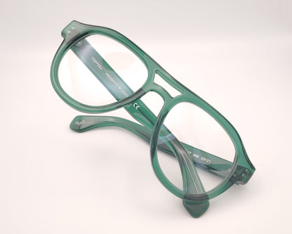 gafas graduadas constantino toffoli t117 649 estilo aviador en acetato verde translúcido