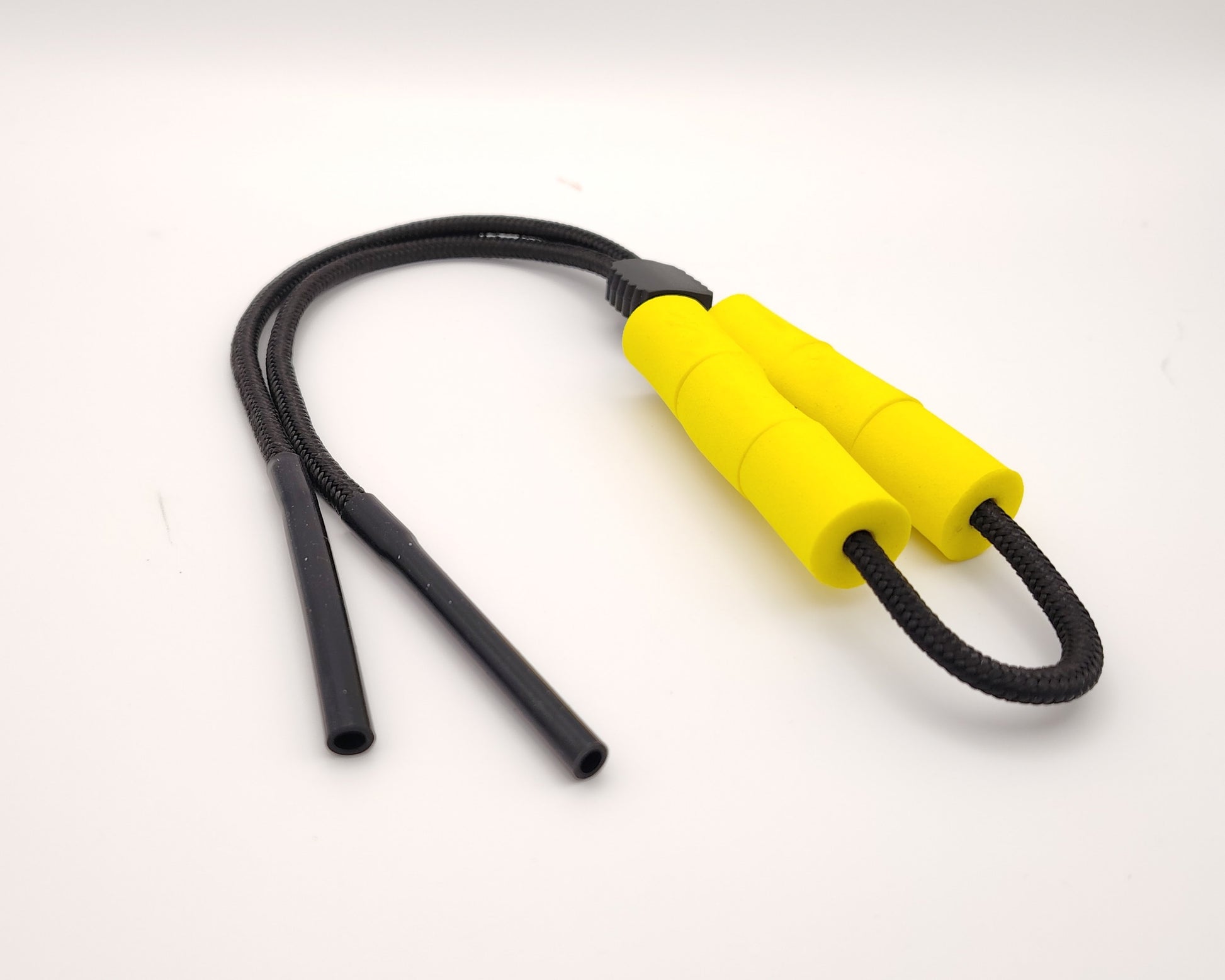 cordones flotantes para gafas con sujeción de silicona en negro y amarillo
