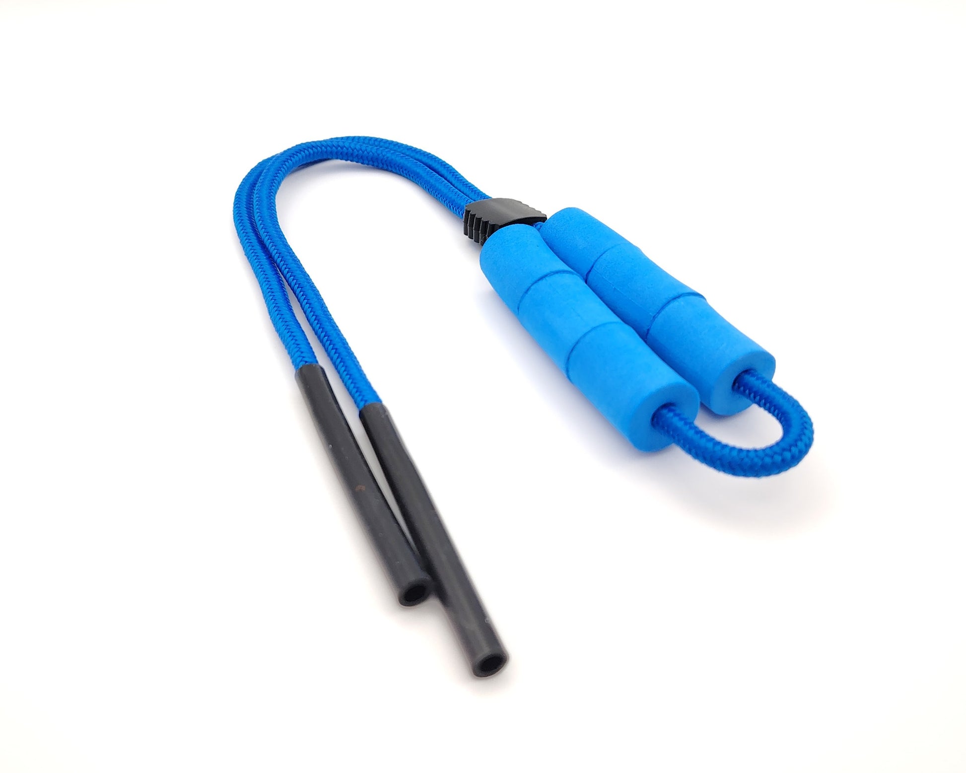 cordones flotantes para gafas con sujeción de silicona en negro y azul