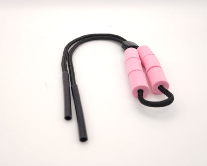 cordones flotantes para gafas con sujeción de silicona en negro y rosa