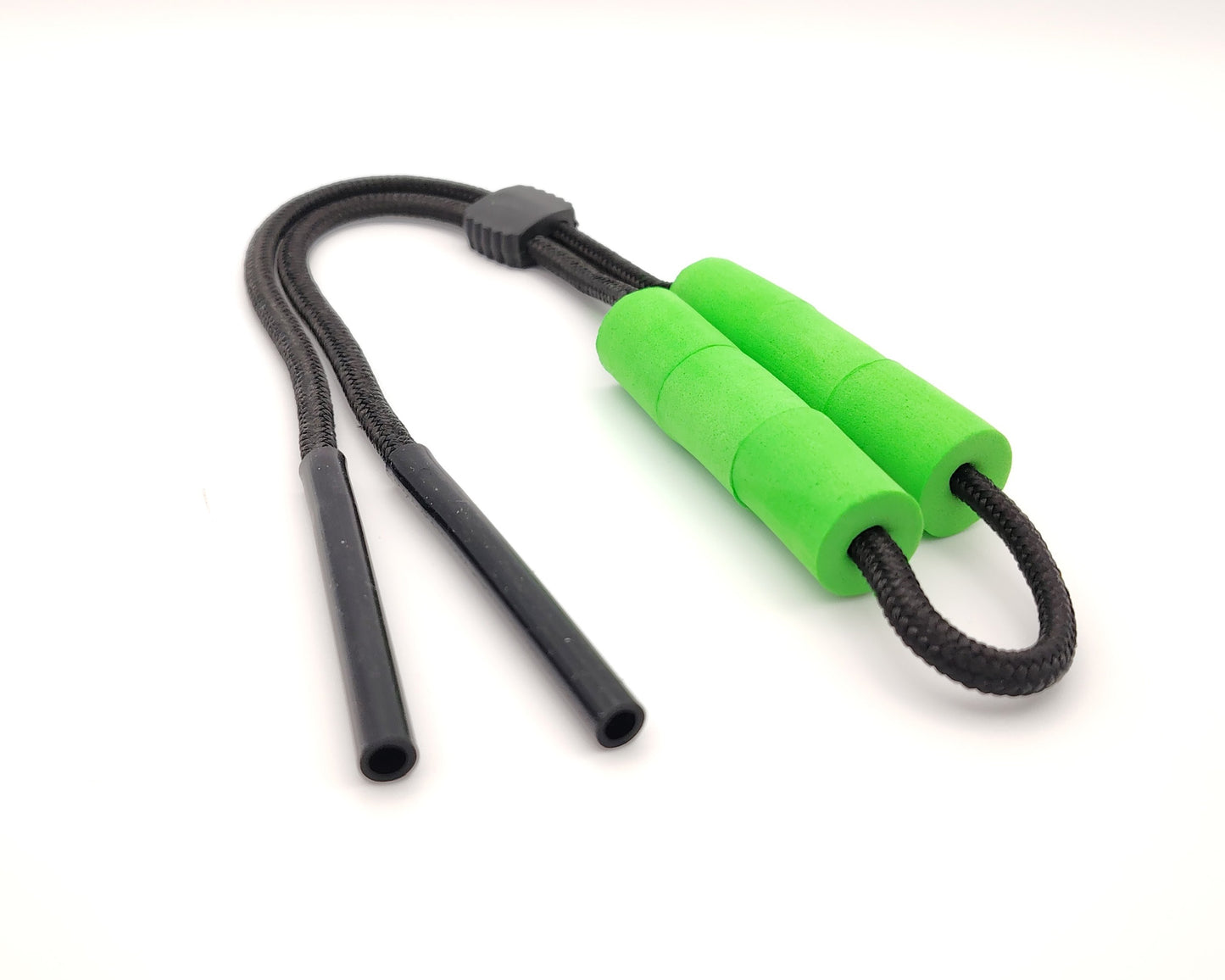 cordones flotantes para gafas con sujeción de silicona en negro y verde