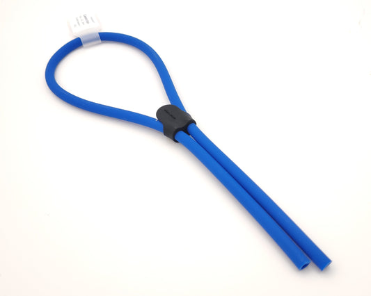cordón azul de silicona para gafas con pieza ajustable negra