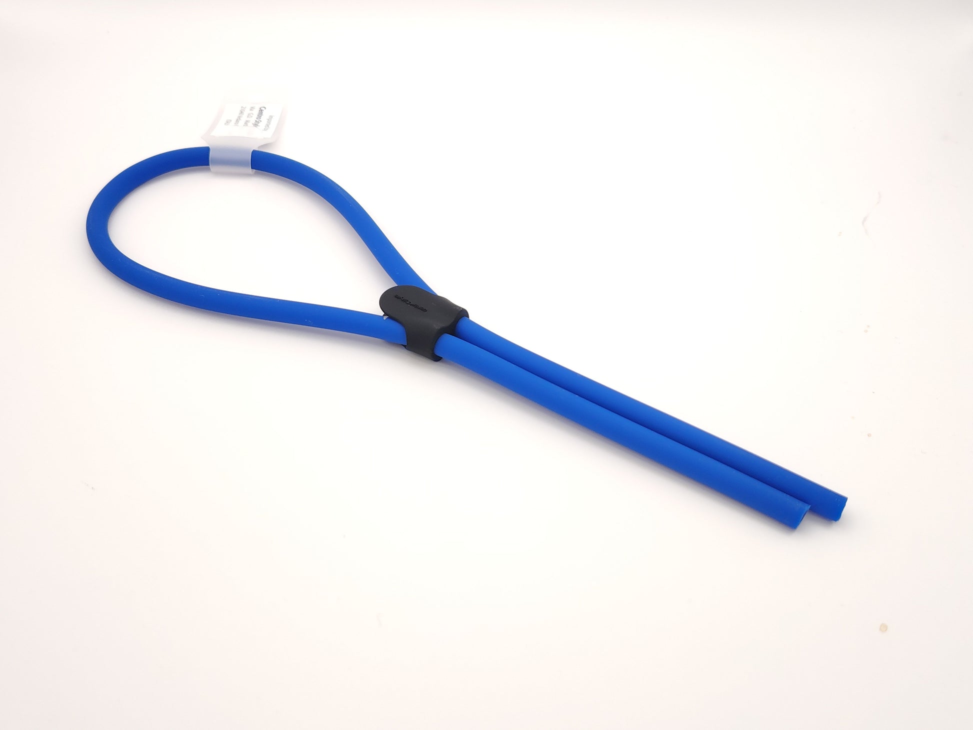 cordón azul de silicona para gafas con pieza ajustable negra