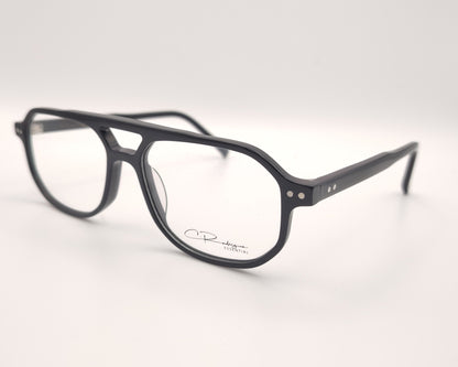 gafas graduadas negras rectangulares  con puente abierto diseño moderno