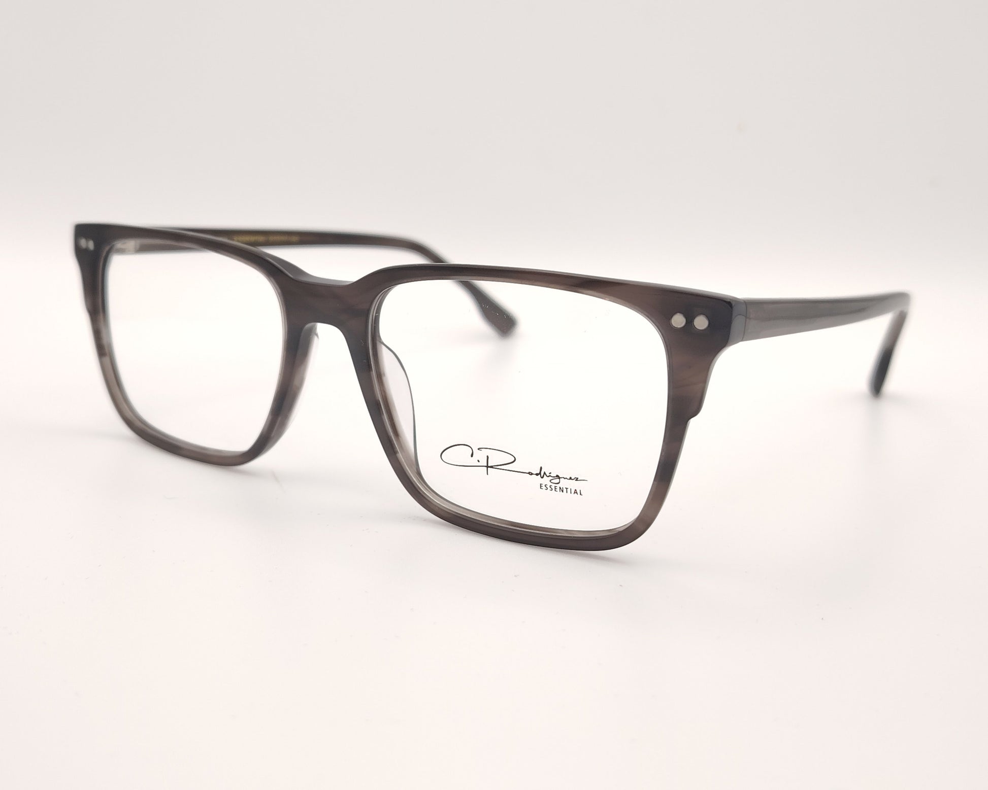 gafas graduadas rectangulares gris translúcido ligeras diseño moderno