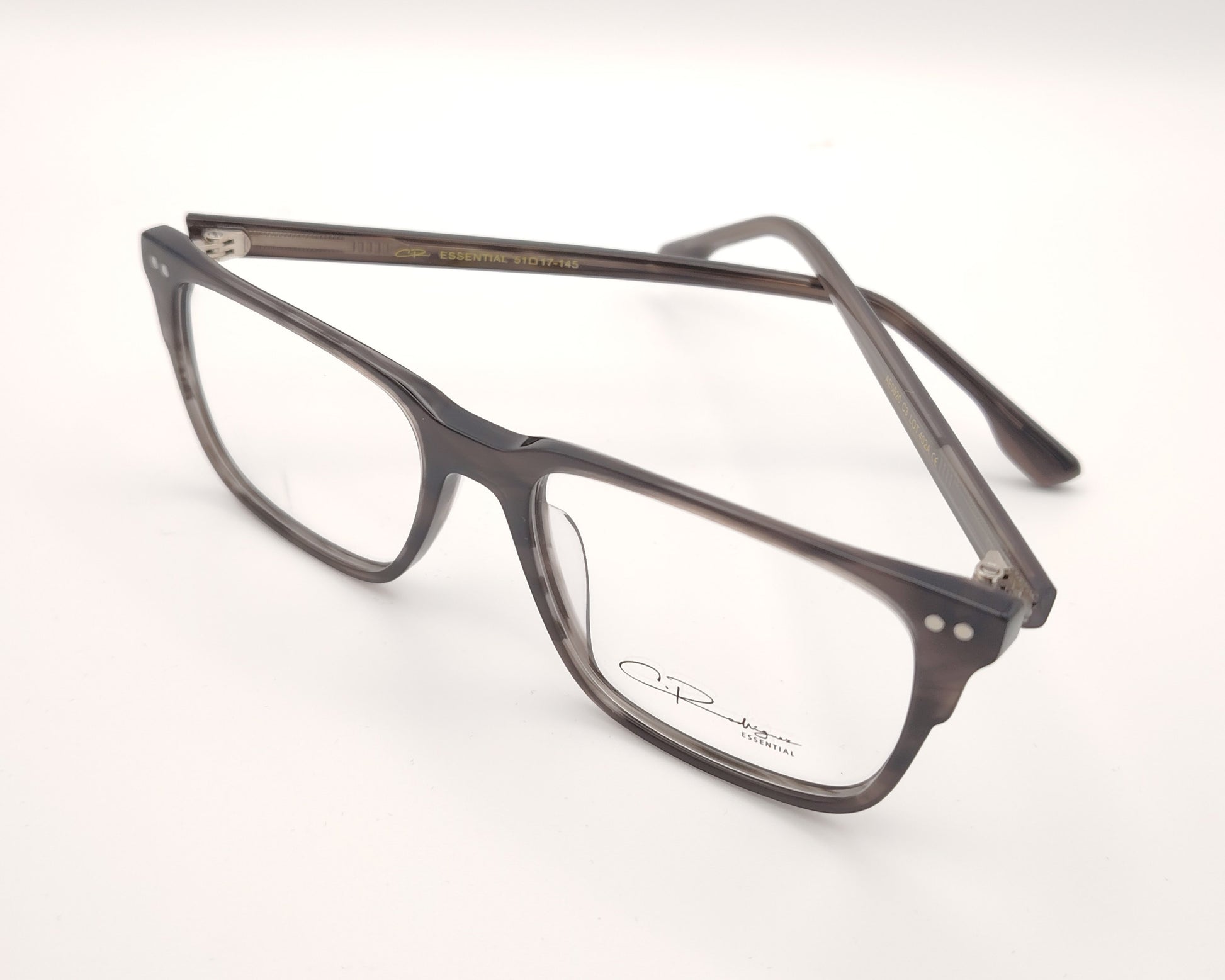 gafas graduadas rectangulares gris translúcido ligeras diseño moderno