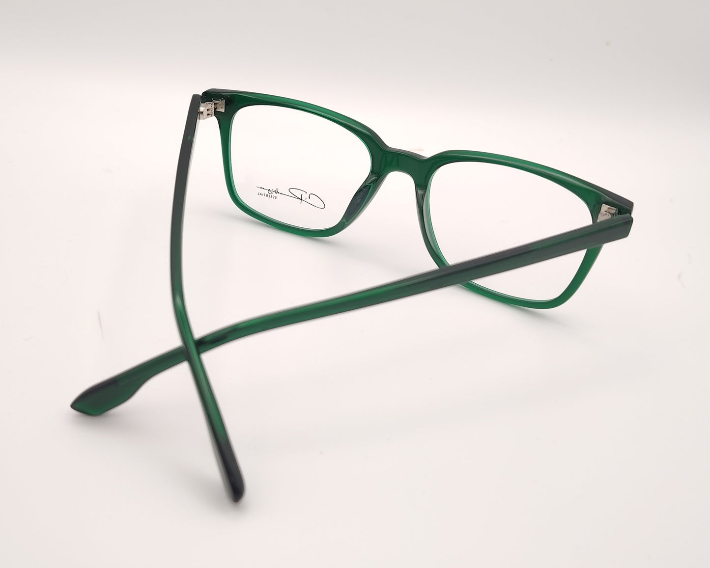gafas graduadas rectangulares verde translúcido ligeras de diseño moderno