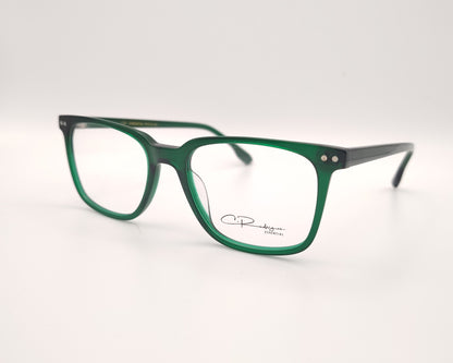 gafas graduadas rectangulares verde translúcido ligeras de diseño moderno