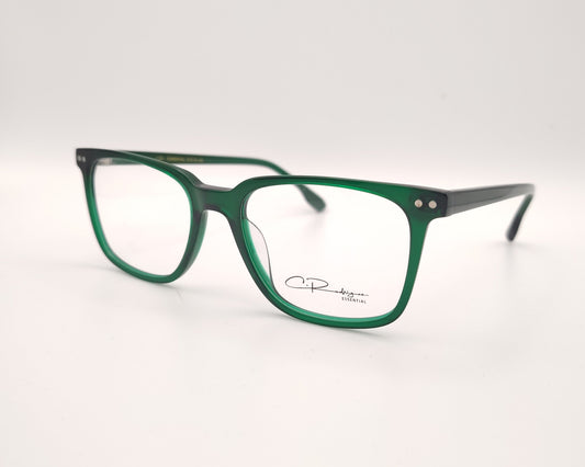 gafas graduadas rectangulares verde translúcido ligeras de diseño moderno