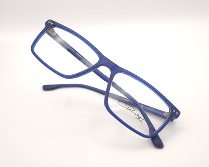 gafas graduadas rectangulares azul mate de diseño clásico ligero y cómodo