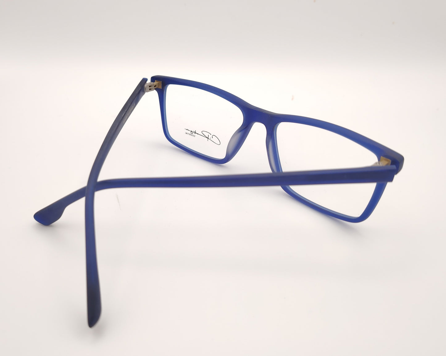gafas graduadas rectangulares azul mate de diseño clásico ligero y cómodo
