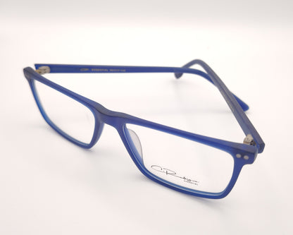 gafas graduadas rectangulares azul mate de diseño clásico ligero y cómodo