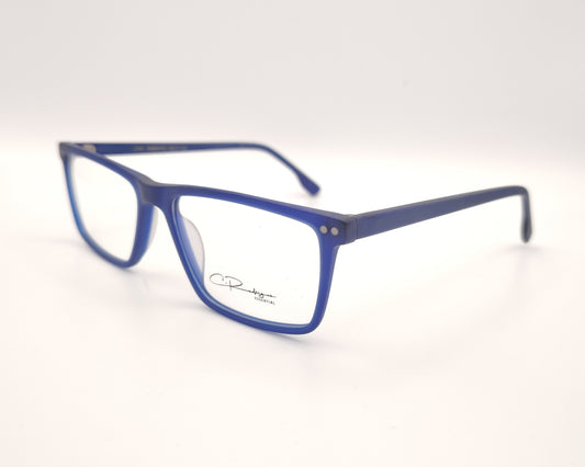 gafas graduadas rectangulares azul mate de diseño clásico ligero y cómodo