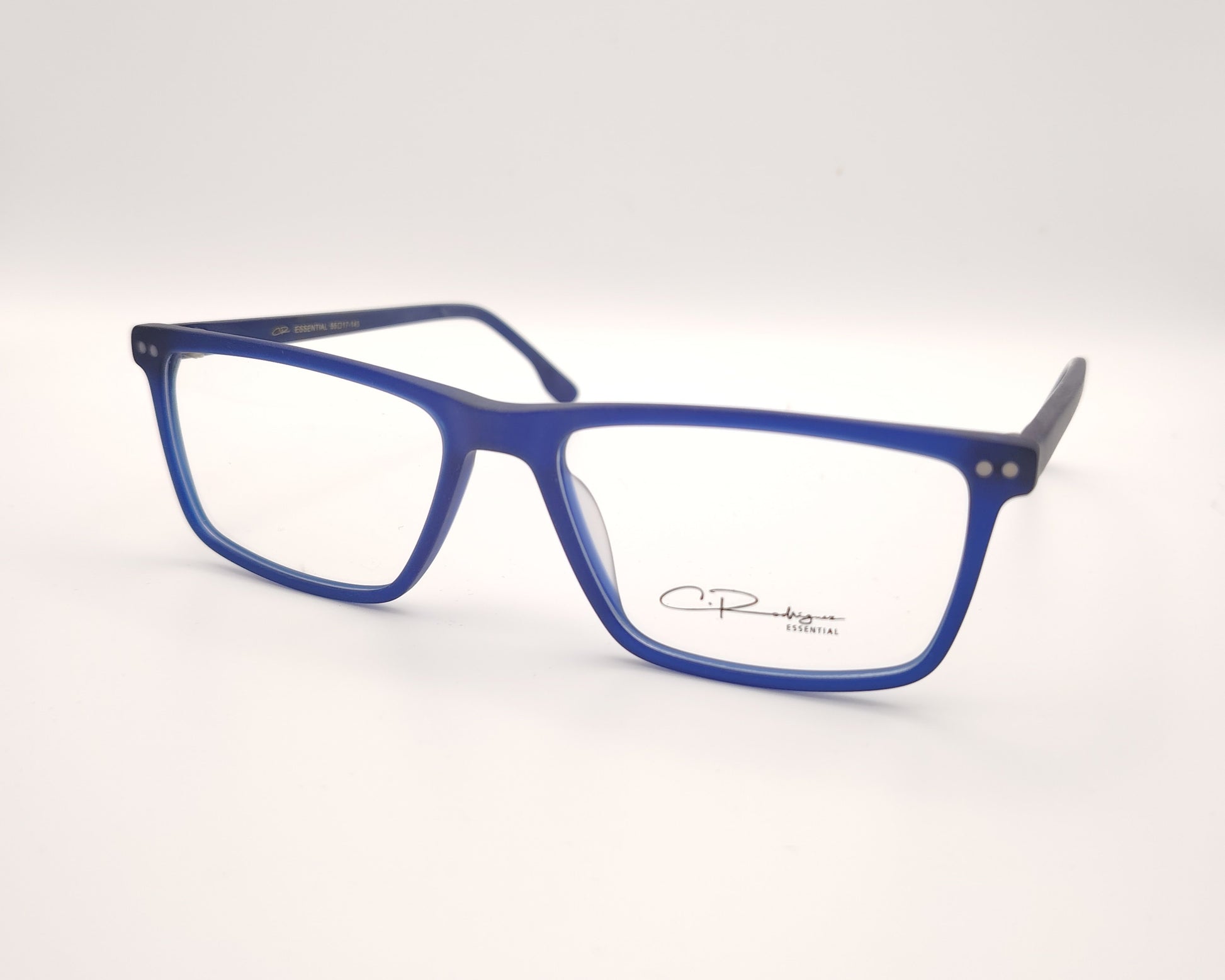 gafas graduadas rectangulares azul mate de diseño clásico ligero y cómodo