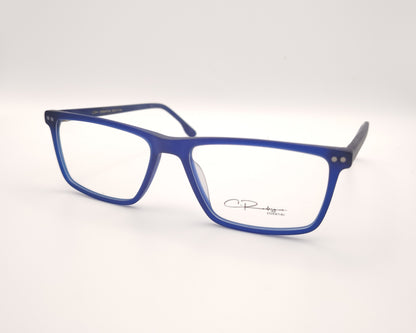 gafas graduadas rectangulares azul mate de diseño clásico ligero y cómodo
