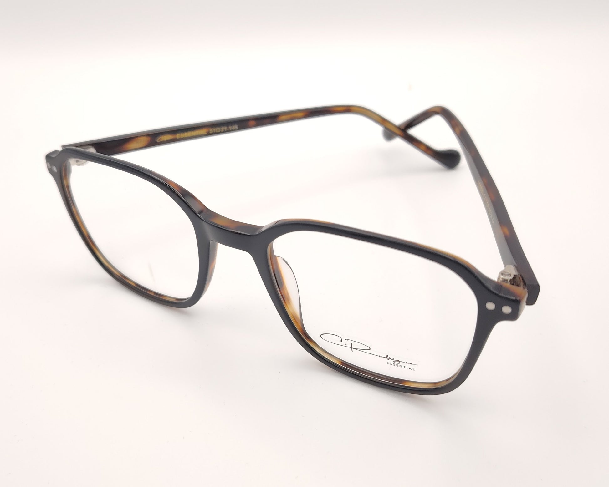 gafas graduadas negras con interior carey y forma cuadrada suave