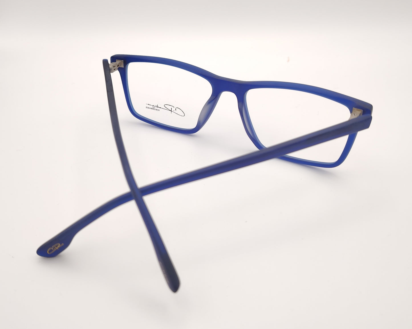 gafas graduadas rectangulares azul mate ligeras de diseño moderno