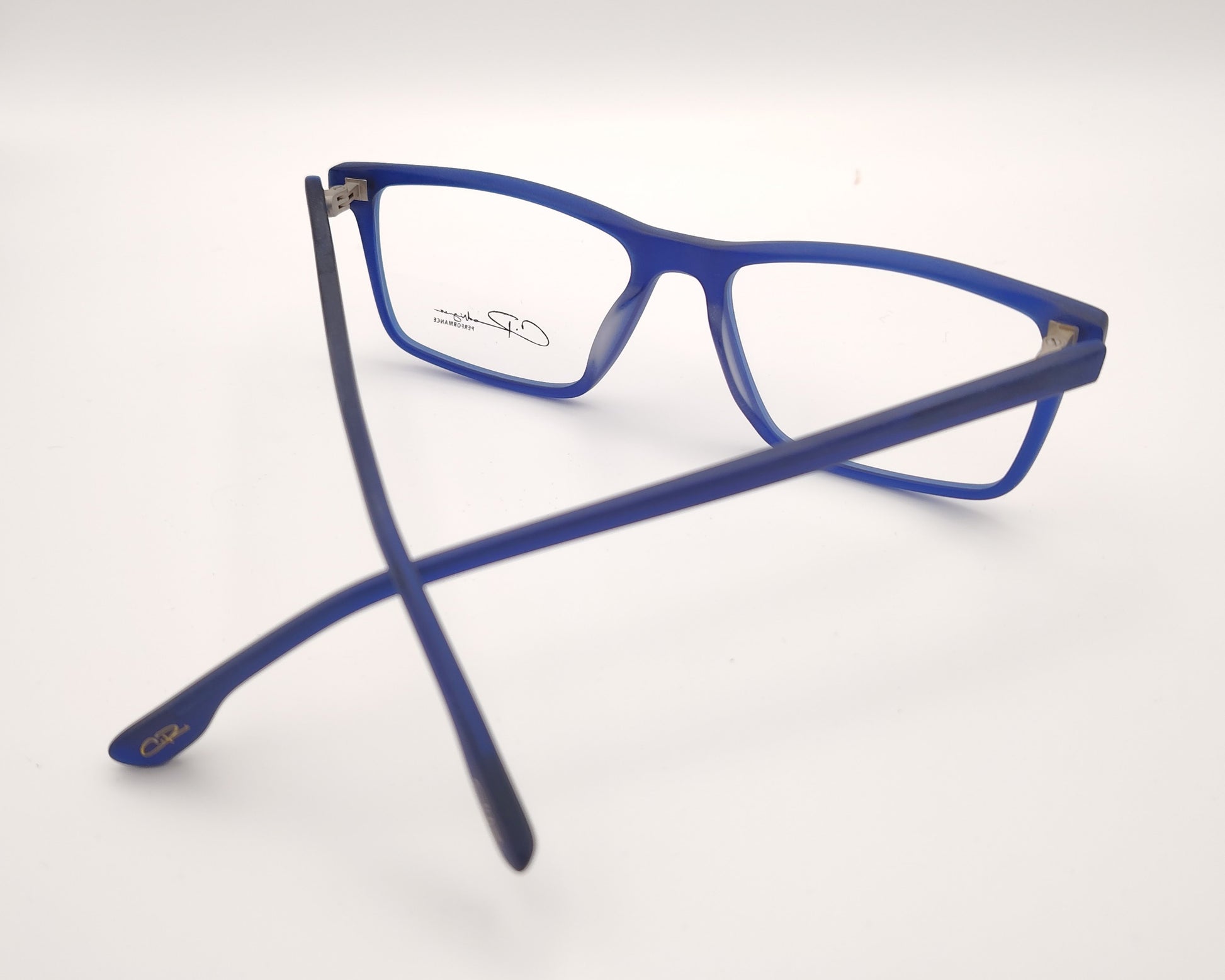 gafas graduadas rectangulares azul mate ligeras de diseño moderno