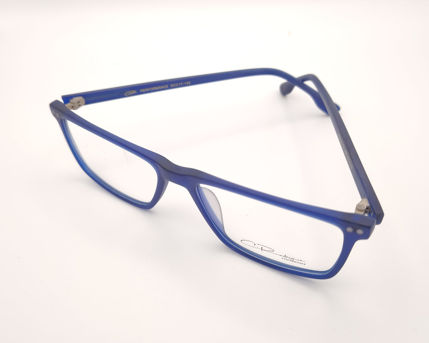 gafas graduadas rectangulares azul mate ligeras de diseño moderno
