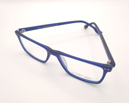 gafas graduadas rectangulares azul mate ligeras de diseño moderno