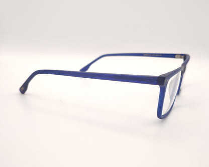 gafas graduadas rectangulares azul mate ligeras de diseño moderno