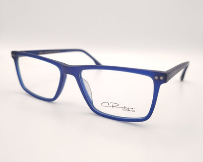 gafas graduadas rectangulares azul mate ligeras de diseño moderno