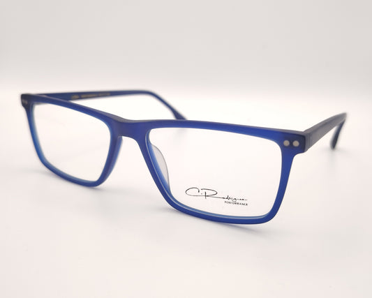 gafas graduadas rectangulares azul mate ligeras de diseño moderno